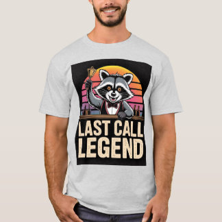T-shirt Last Call Legend Raccoon Bartender Shirt