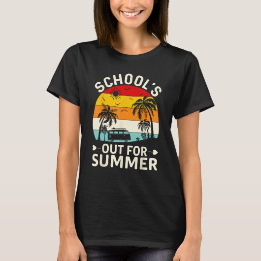 T-shirt Last Day Of School Retro Schools Out For Summer 11 (Devant)