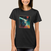 T-shirt L'Astronaut Chat Face Dans La Peinture Spatiale Av (Devant)