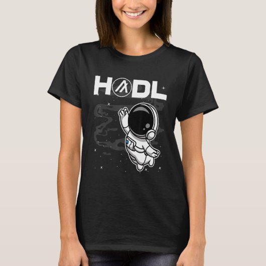 T-shirt L'Astronaute Algorand Algo Coin Hodl Au Cristal Lu (Devant)