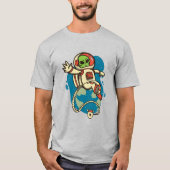 T-shirt L'astronaute Alien Cartoon Space (Devant)