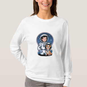 T-shirt L'astronaute avec un animal domestique (comme un c