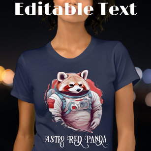 T-shirt L'astronaute coloré Red Panda Texte modifiable
