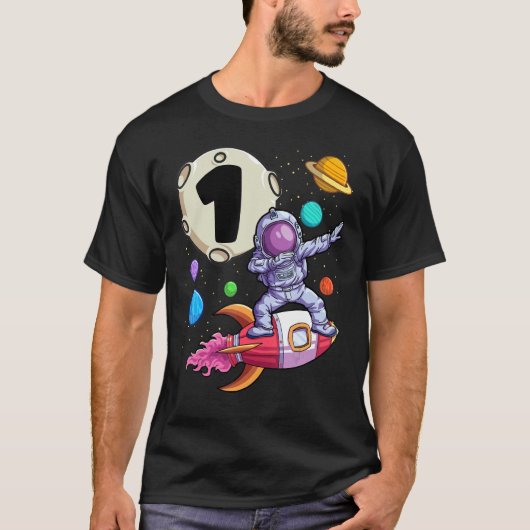 T-shirt L'astronaute Dabbing 1 An Old Birthday Boy Space 1 (Devant)