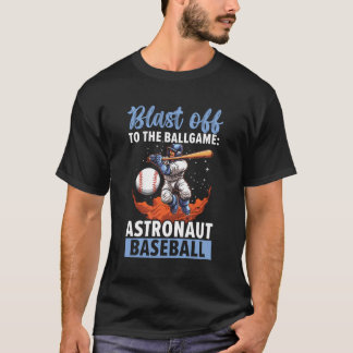 T-shirt L'astronaute de baseball Lover Joueur de baseball