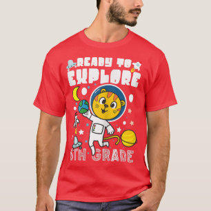 T-shirt L'Astronaute De Chat Revient À L'École, Prêt À Épi