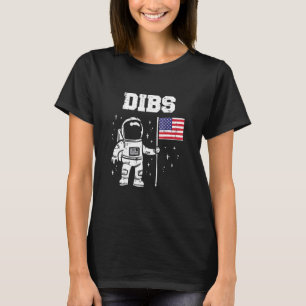 T-shirt L'Astronaute De Dibs Moon Us Drapeau Américain 4 J