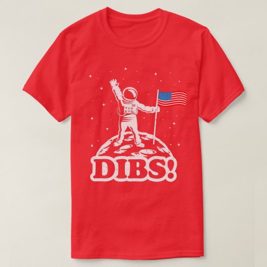 T-shirt L'astronaute Dibs on Moon America (Design devant)