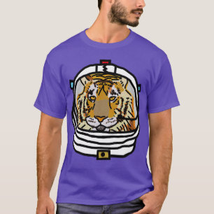 T-shirt L'astronaute du tigre drôles d'animaux dans l'espa