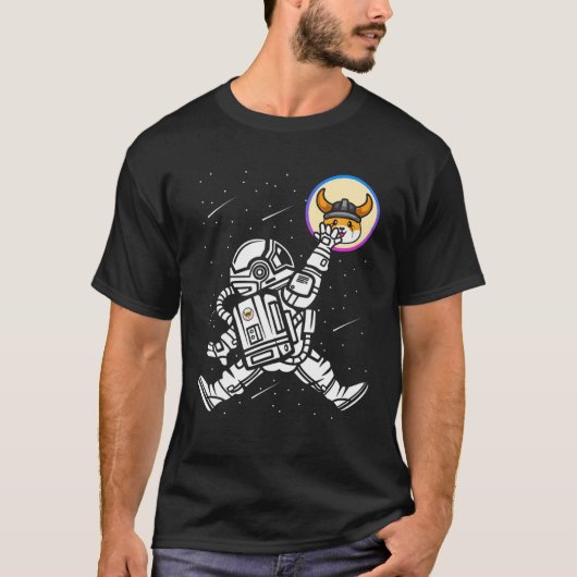 T-shirt L'astronaute Floki Inu Coin Crypto Token Cryptocur (Devant)