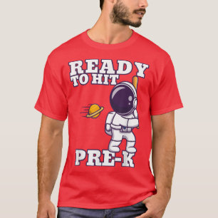 T-shirt L'Astronaute Funny Prek Baseball Premier Jour De P