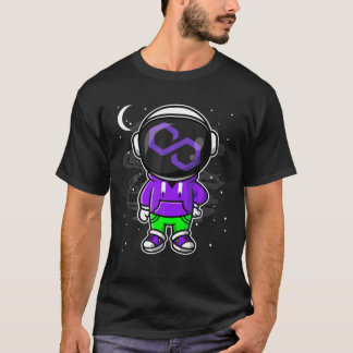 T-shirt L'Astronaute Hiphop Polygon Matic Coin À La Lune C