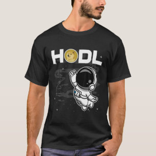 T-shirt L'Astronaute HODL Dogecoin DOGE Pièce À La Cristal