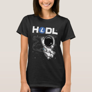 T-shirt L'Astronaute Hodl Litecoin Ltc Pièce À La Crypte L