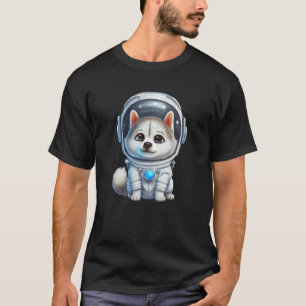 T-shirt L'astronaute Husky Dogs L'astronomie des chiots