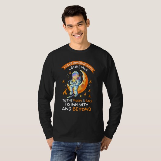 T-shirt L'astronaute Leucémie Sensibilisation Aimer Quelqu (Devant entier)