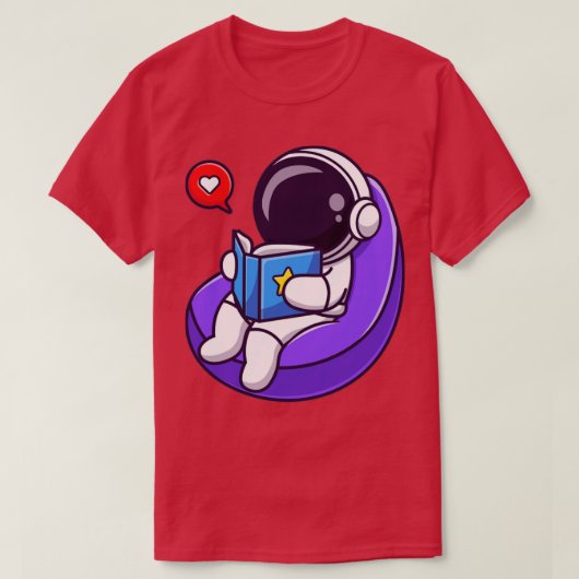 T-shirt L'Astronaute Lit Un Caricature Sur Beanbag (Design devant)