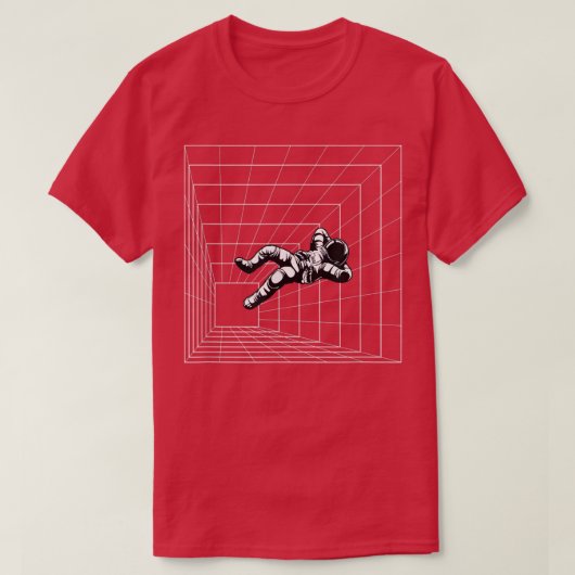 T-shirt L'astronaute Mens flotte dans l'espace (Design devant)