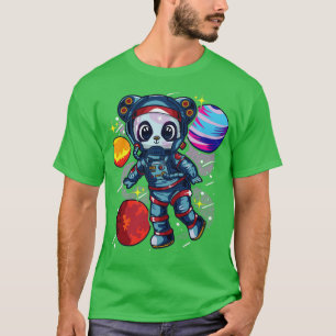 T-shirt L'Astronaute Panda Bear Dans L'Espace