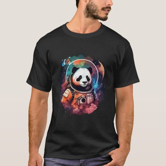 T-shirt L'astronaute Panda Space Panda Galaxy Kitten (Devant)