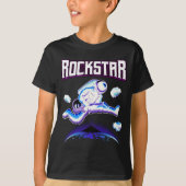 T-shirt L'astronaute Rockstar jouant de la guitare dans l' (Devant)