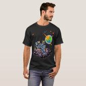 T-shirt L'astronaute se détache sur la lune (Devant entier)
