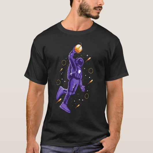 T-shirt L'Astronaute Slam Dunking Est Hors De Ce Monde (Devant)