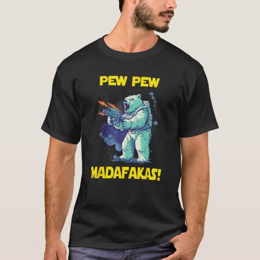 T-shirt L'astronaute spatial Pew Madafakas Polar Bear (Devant)