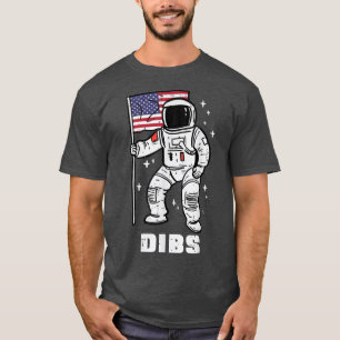 T-shirt L'astronaute spatiale Dibs 4 juillet Patriot Men W