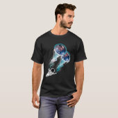 T-shirt L'astronaute spatiale Jellyfish Galaxy Diver Surfe (Devant entier)
