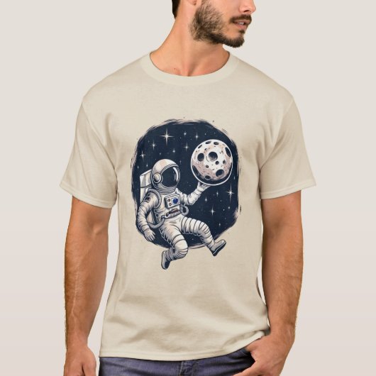 T-shirt L'astronaute spatiale Shirt avec la lune (Devant)
