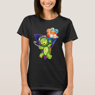 T-shirt L'astronaute Turtle Selfi Spaceturtle Holding Plan
