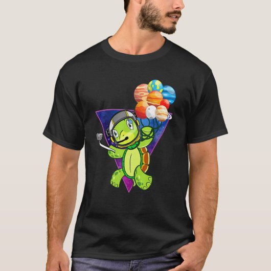 T-shirt L'astronaute Turtle Selfi Spaceturtle Holding Plan (Devant)