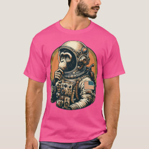 T-shirt L'astronaute Vintage voyage spatial Monkey Graphis