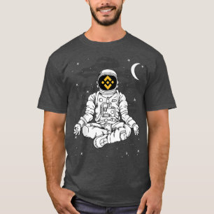 T-shirt L'Astronaute Yoga Binance BNB Pièce À La Cristal L