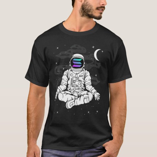 T-shirt L'Astronaute Yoga Solana Sol Au Jeton De Crypto De (Devant)
