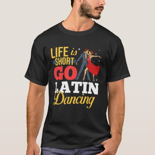 T-shirt Latin Dance Music Shoes Lessons Beginner Workout D (Devant)
