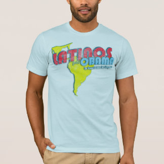 T-shirt Latino Por Obama 4-Distressed