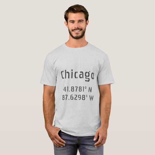T-shirt Latitude de Chicago (Devant entier)