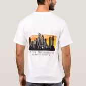 T-shirt Latitude et longitude de Boston Skyline (Dos)