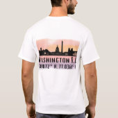 T-shirt Latitude et longitude de la ligne Skyline de Washi (Dos)