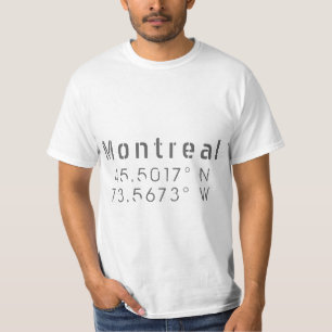 T-shirt Latitude et longitude de Montréal