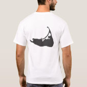 T-shirt Latitude et longitude d'île de Nantucket (Dos)