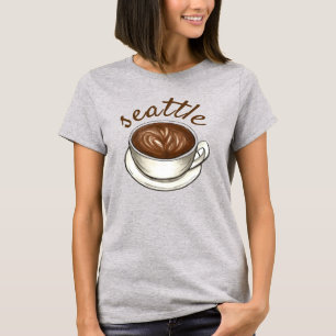 T-shirt Latte classique de la Coupe de café Seattle Washin
