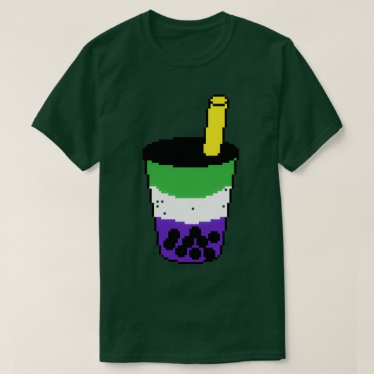 T-shirt Latte Matcha aux bleuets avec Tapioca (Design devant)