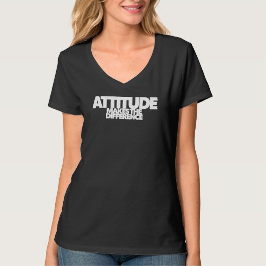 T-shirt L'Attitude Fait La Différence Mots Sage Wisdom Da (Devant)