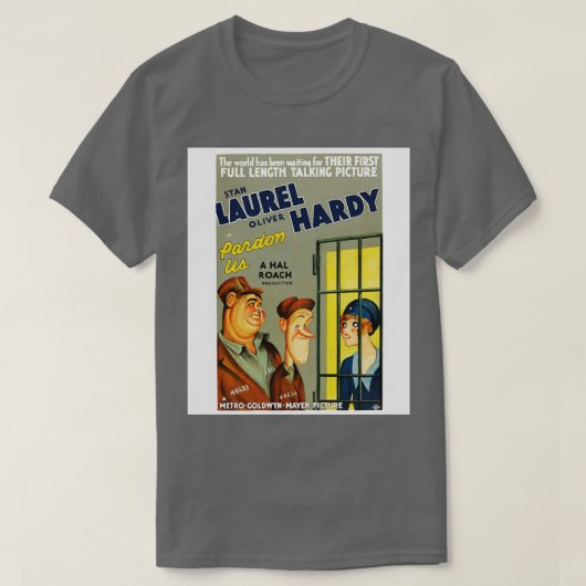 T-shirt Laurel Hardy Pardon (Design devant)
