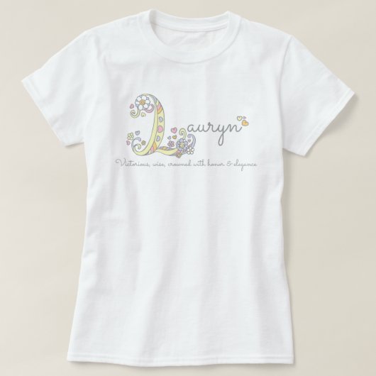 T-shirt Lauryn girls L nom signifiant "monogramme" (Design devant)