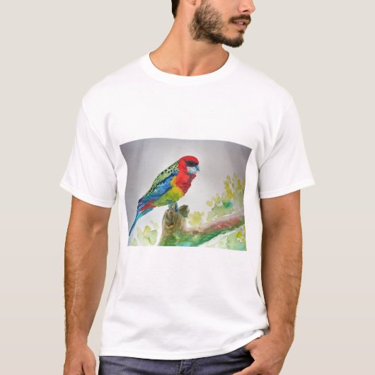 T-shirt L'australienne Rosella Parrot Watercolor art T Shi (Devant)