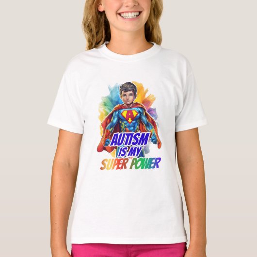 T-shirt L'autisme est ma super puissance (Devant)